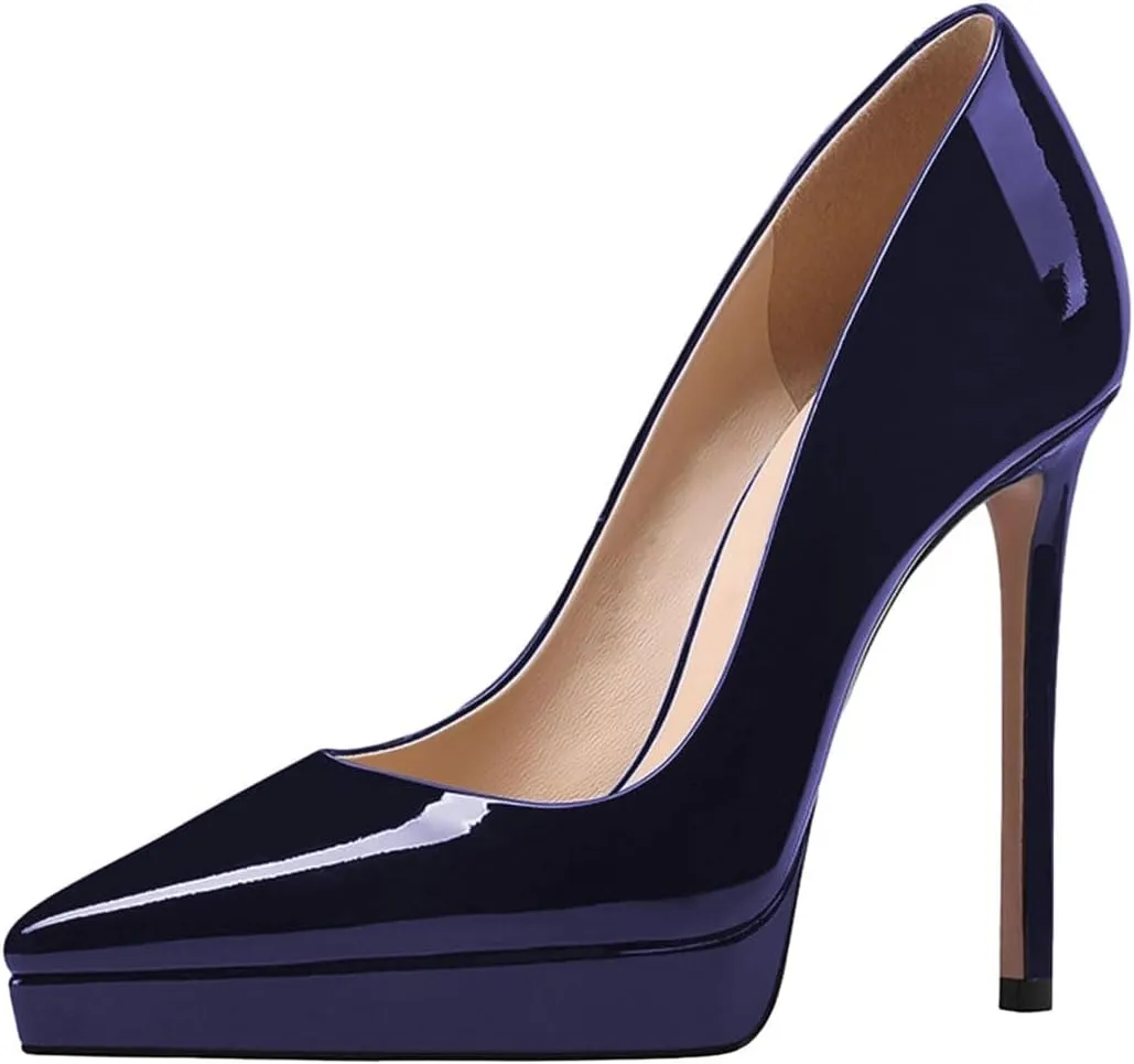 Womens Classic Pump Platform High Stiletto Heels Pointy Toe Slip On Shoe Business Prom Daily Size 4-16 US