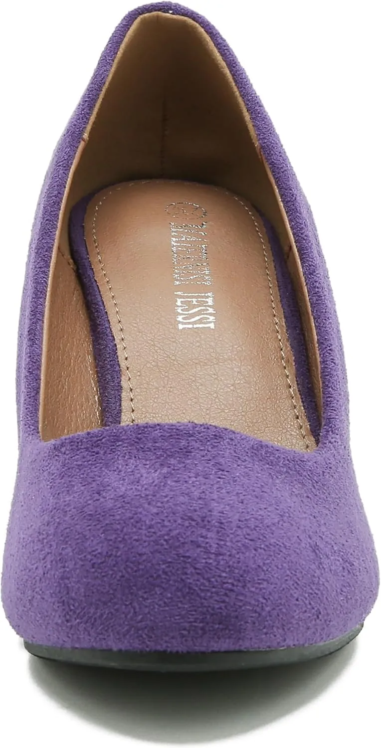 Women's Classic Round Toe Pump Kitten Low Heel Shoes