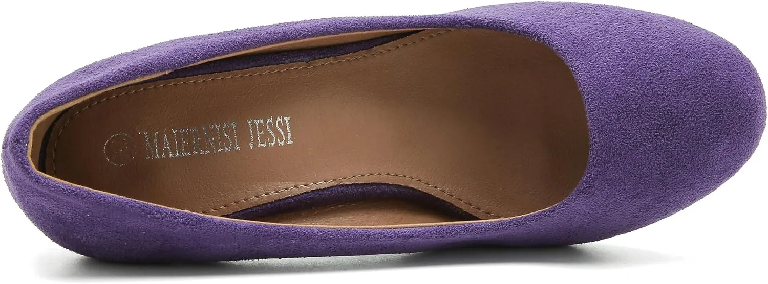 Women's Classic Round Toe Pump Kitten Low Heel Shoes
