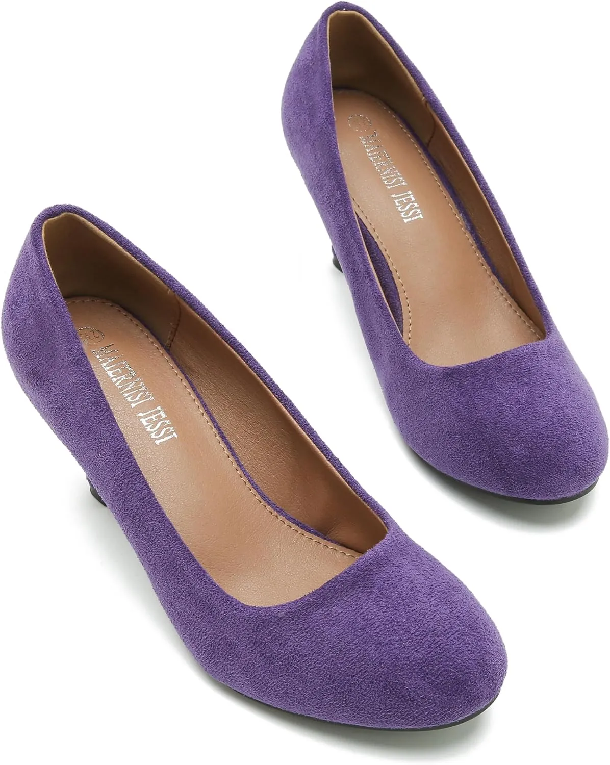 Women's Classic Round Toe Pump Kitten Low Heel Shoes