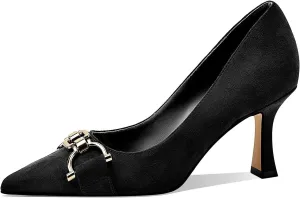 Women's Closed Toe High Heels Dress Pointed Toe Wedding Pump Shoes Prom Bridal Work Office Pumps for Women