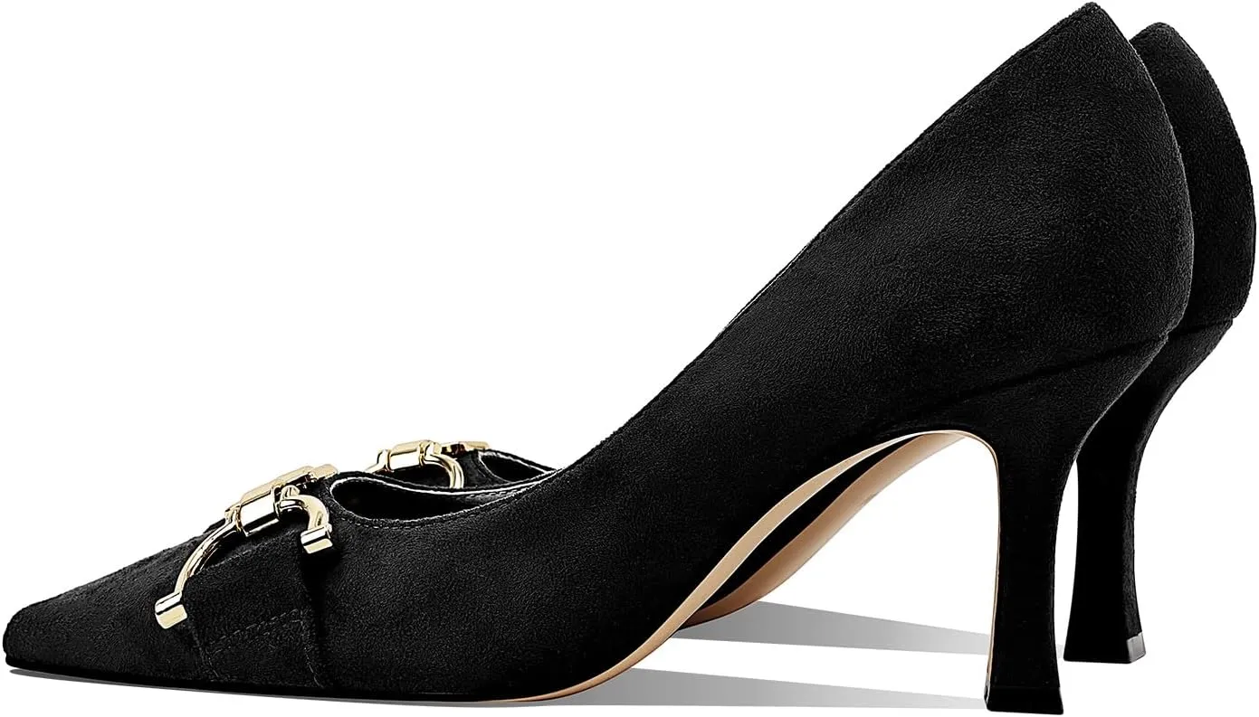 Women's Closed Toe High Heels Dress Pointed Toe Wedding Pump Shoes Prom Bridal Work Office Pumps for Women