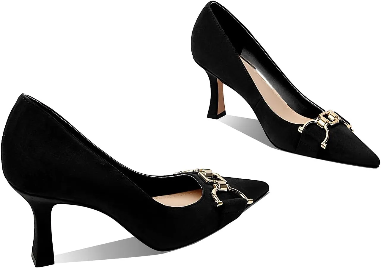 Women's Closed Toe High Heels Dress Pointed Toe Wedding Pump Shoes Prom Bridal Work Office Pumps for Women