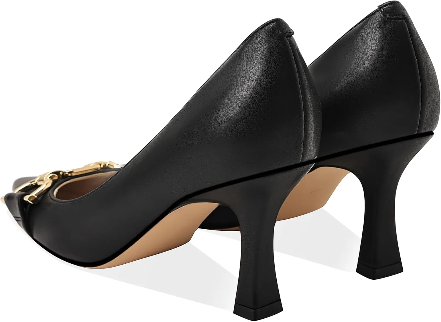 Women's Closed Toe Pointed Pumps Mid High Kitten Heels for Women Dress Shoes Womens Wedding Dressy Shoes