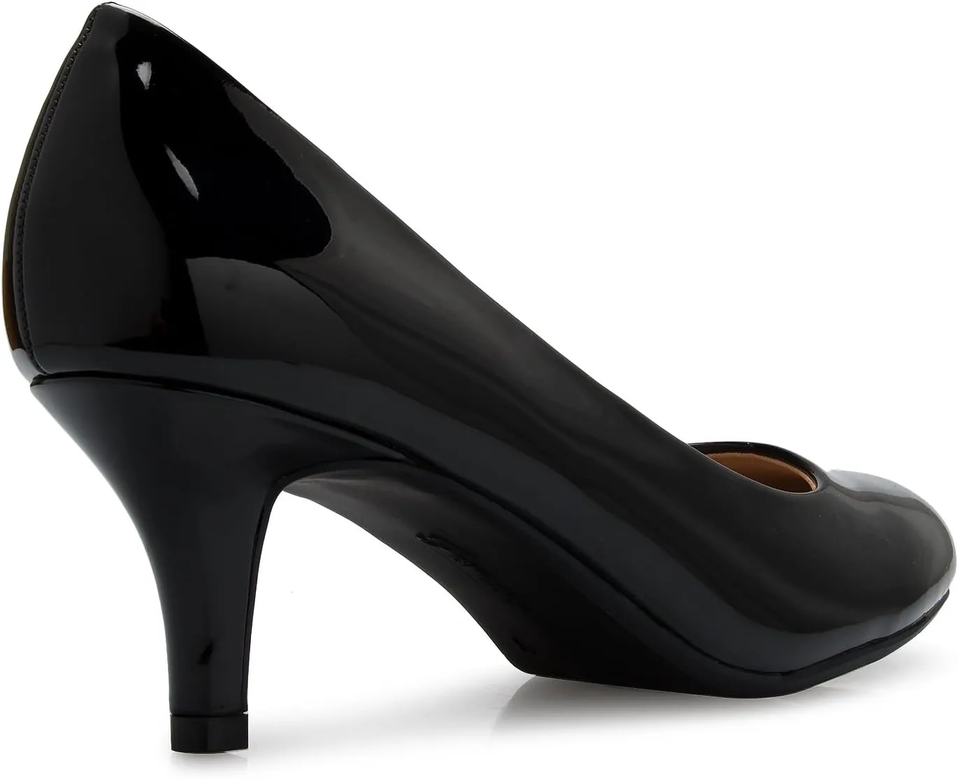 Women's Comfort Classic Round Toe Kitten Low Mid Heel Dress Pumps