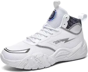 Womens Fashion High Top Lace Up Basketball Shoes Comfortable Breathable Non Slip Work Sport Athletic Running Tennis Shoes Walking Sneakers