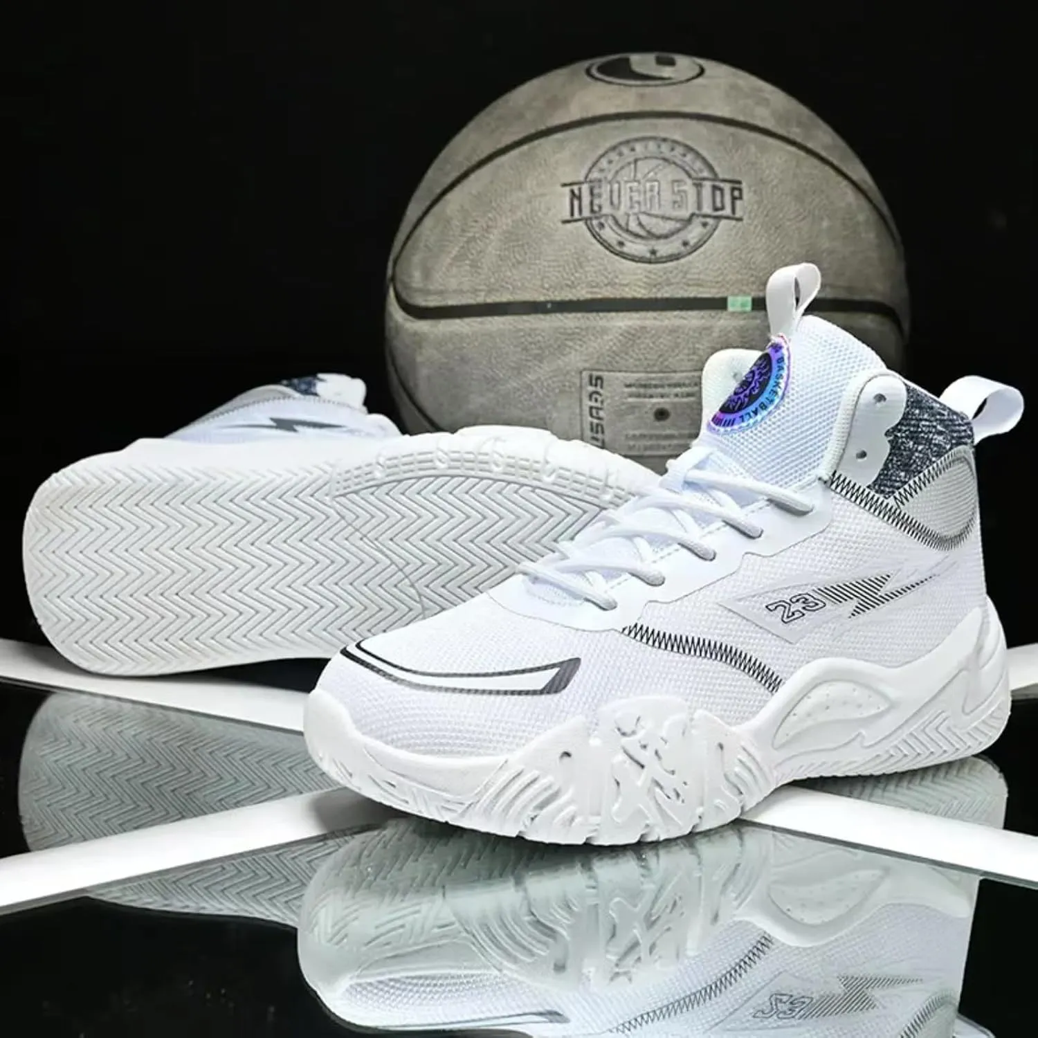 Womens Fashion High Top Lace Up Basketball Shoes Comfortable Breathable Non Slip Work Sport Athletic Running Tennis Shoes Walking Sneakers