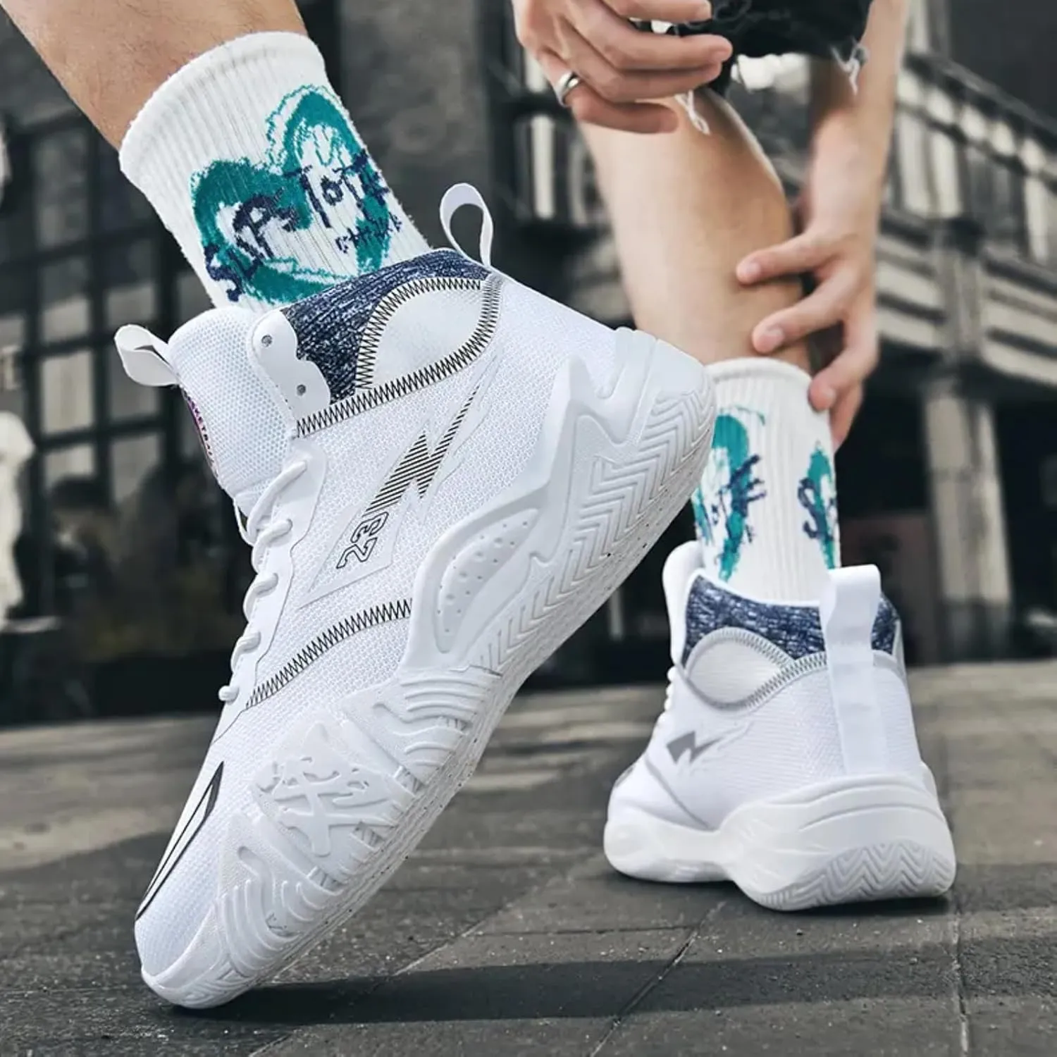 Womens Fashion High Top Lace Up Basketball Shoes Comfortable Breathable Non Slip Work Sport Athletic Running Tennis Shoes Walking Sneakers
