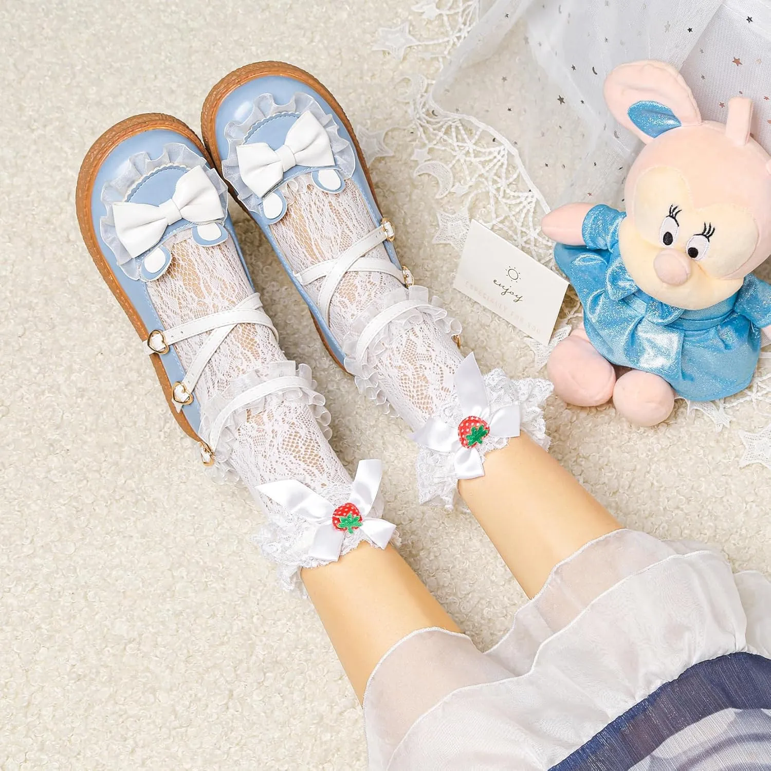 Women's Kawaii Mary Janes Flats, School Cute Mary Jane Shoes, Lolita Low Wedge Platform Heels Pump