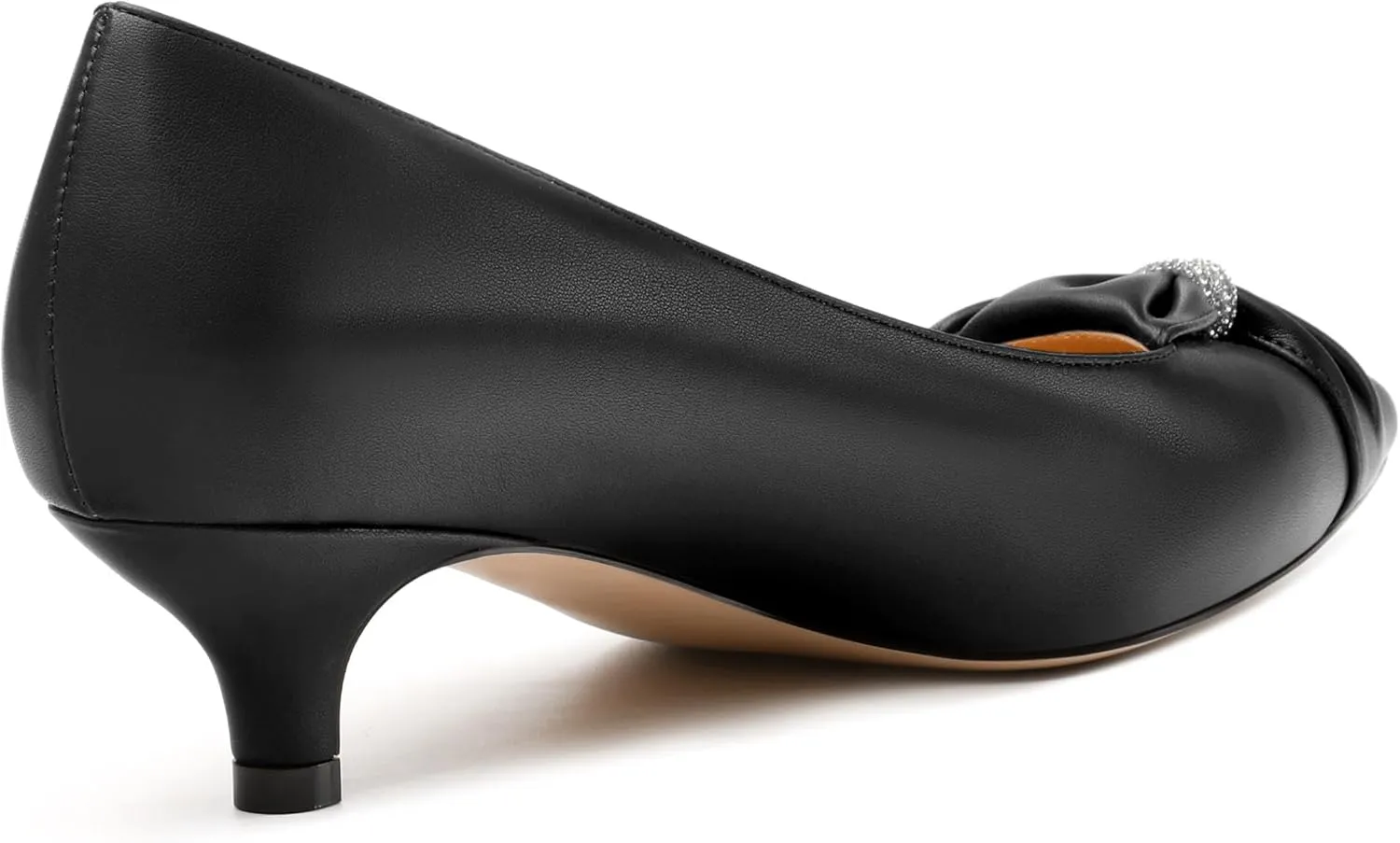 Womens Kitten Heel Pumps, Pointed Toe Dress Pumps for Women, Daily Pumps Shoes with Bow Tie