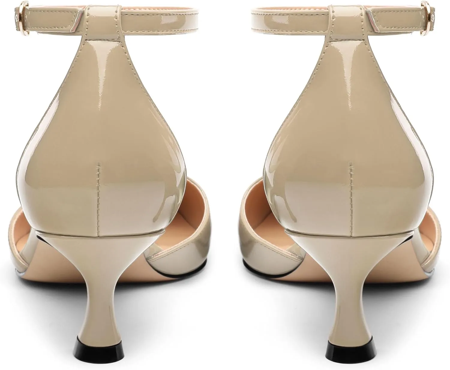 Womens Kitten Low Heels, Ankle Strap Pumps Pointed Closed Toe Heels for Women Dress Shoes Party Office Wedding 2 Inch