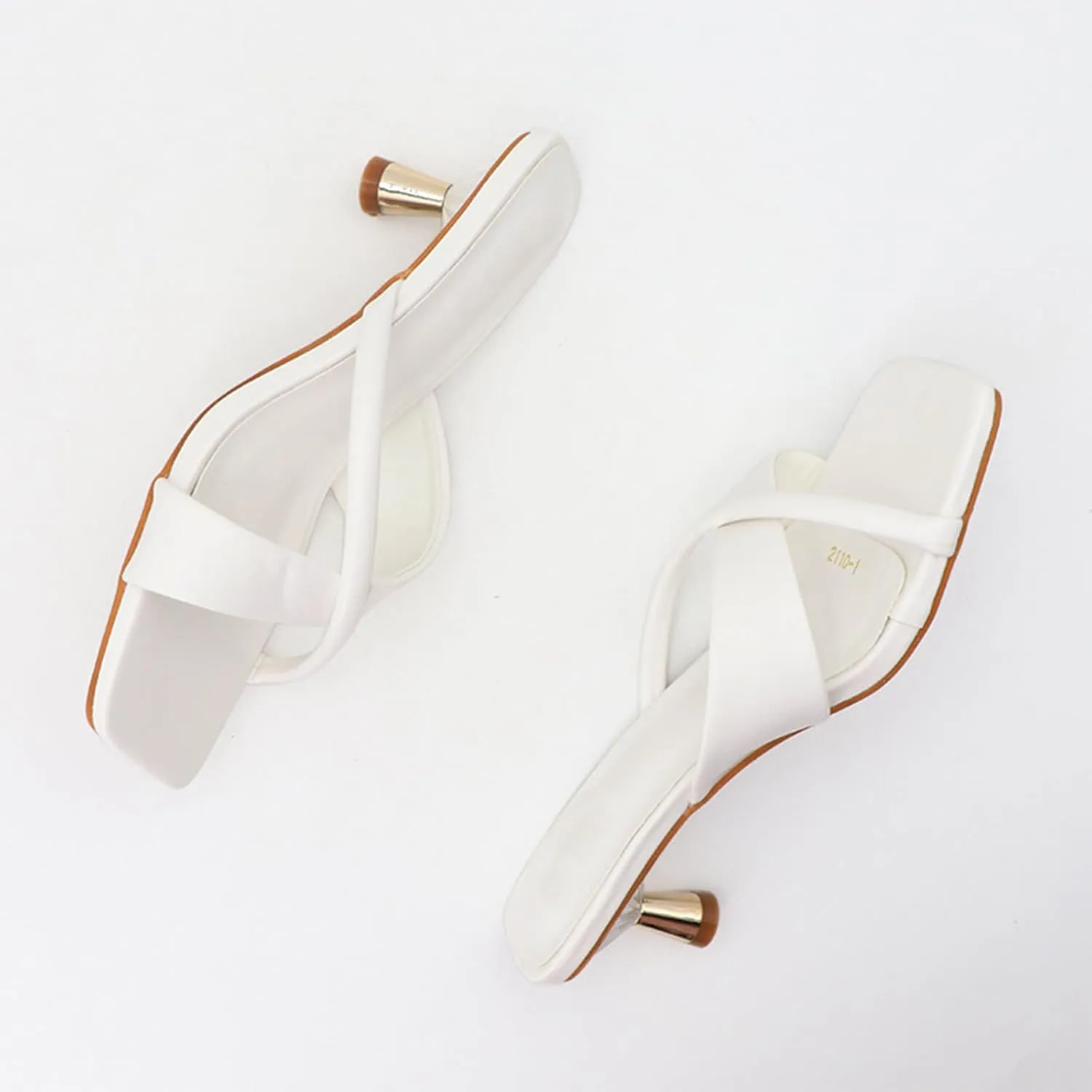 Women's Open Toe Low Kitten Heel Dress Mule Sandals Fashion Square Head Cross-Strap Backless Slip-On Sexy Prom High Heel Sandals Wedding Evening High Heel Sandals
