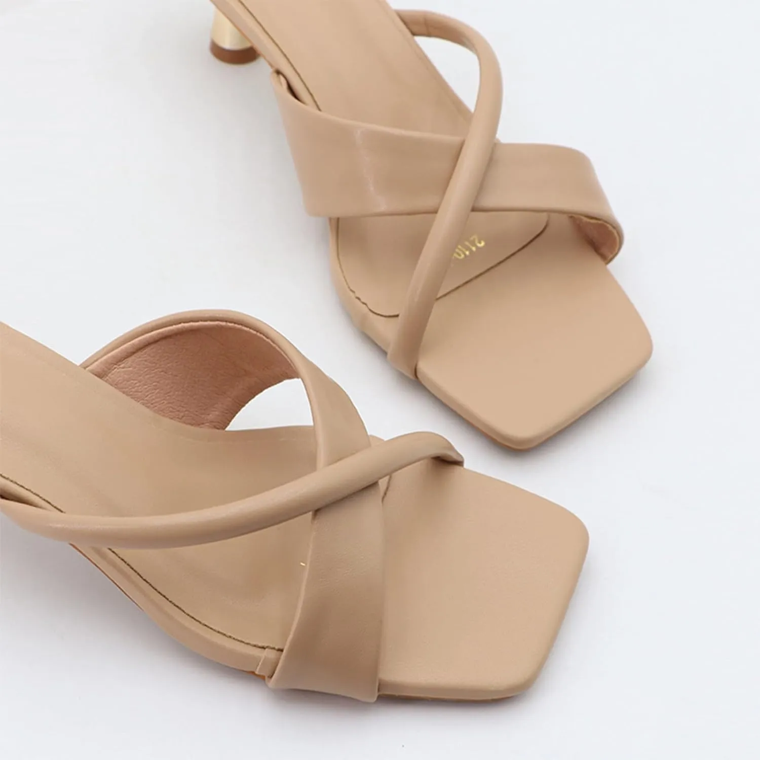 Women's Open Toe Low Kitten Heel Dress Mule Sandals Fashion Square Head Cross-Strap Backless Slip-On Sexy Prom High Heel Sandals Wedding Evening High Heel Sandals