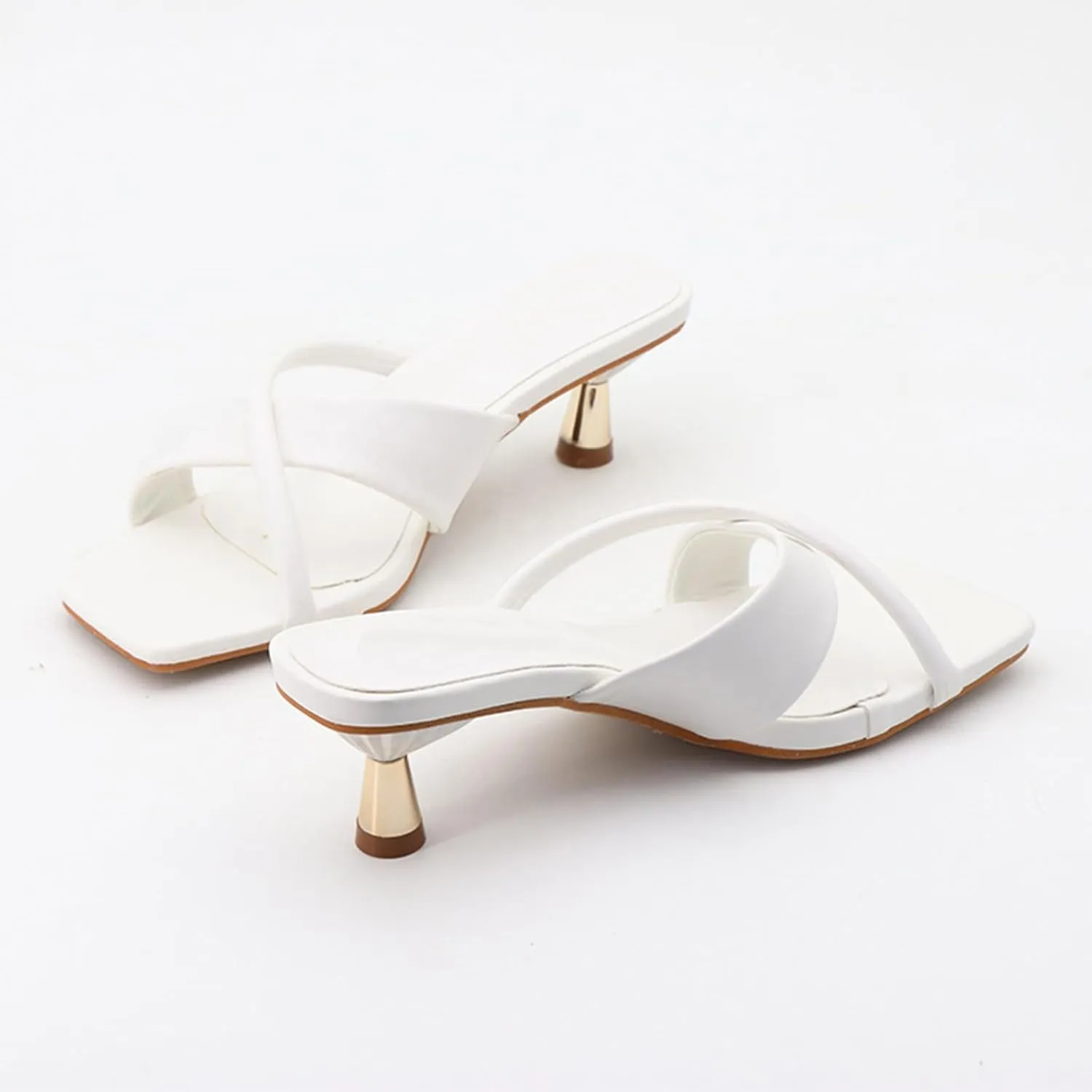 Women's Open Toe Low Kitten Heel Dress Mule Sandals Fashion Square Head Cross-Strap Backless Slip-On Sexy Prom High Heel Sandals Wedding Evening High Heel Sandals