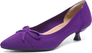 Women's Pumps Kitten Heels Pointed Toe Knit Comfortable Casual Work Office Wedding Dressy