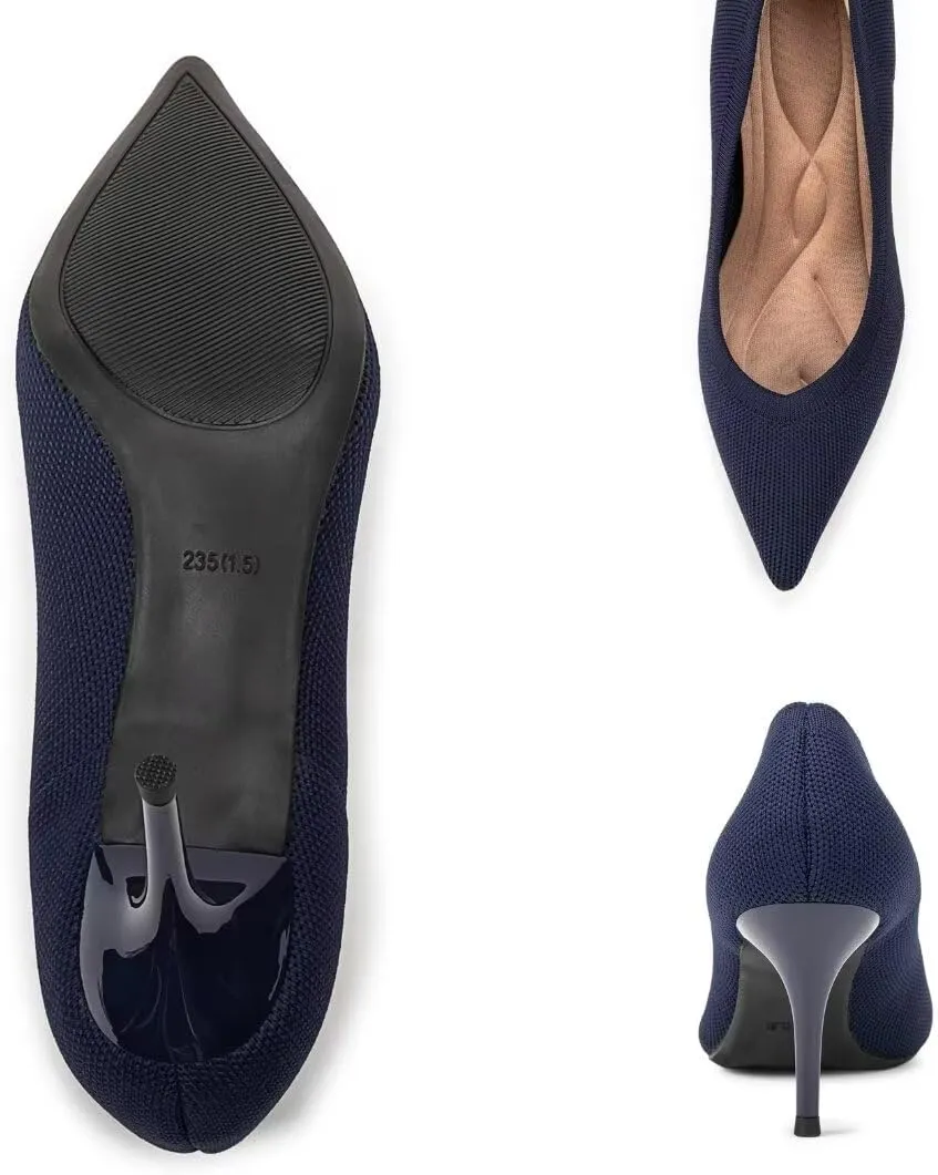 Women's Pumps Pointed Toe Kitten Heel Slip On Dressy Casual Shoes