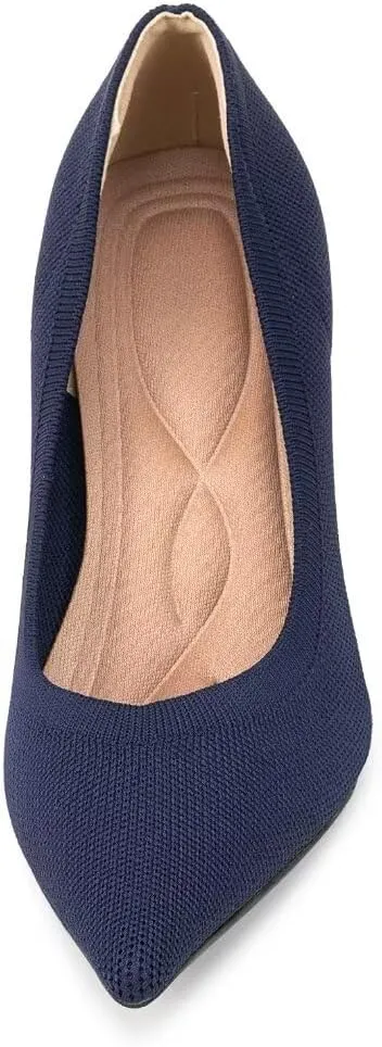 Women's Pumps Pointed Toe Kitten Heel Slip On Dressy Casual Shoes