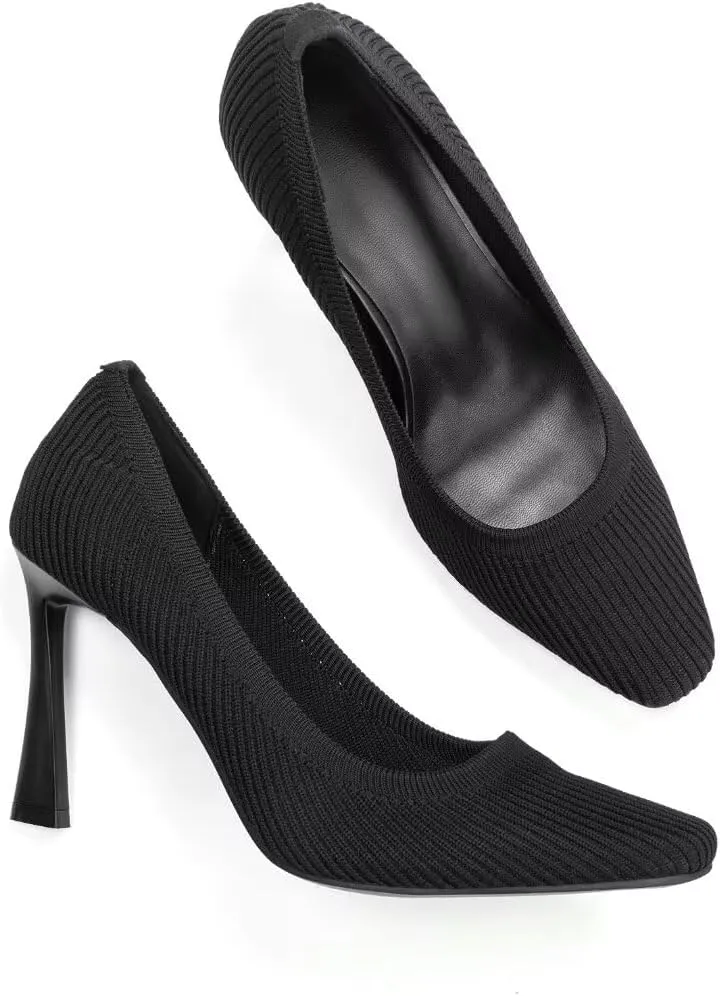 Women's Pumps Pointed Toe Kitten Heel Slip On Dressy Casual Shoes
