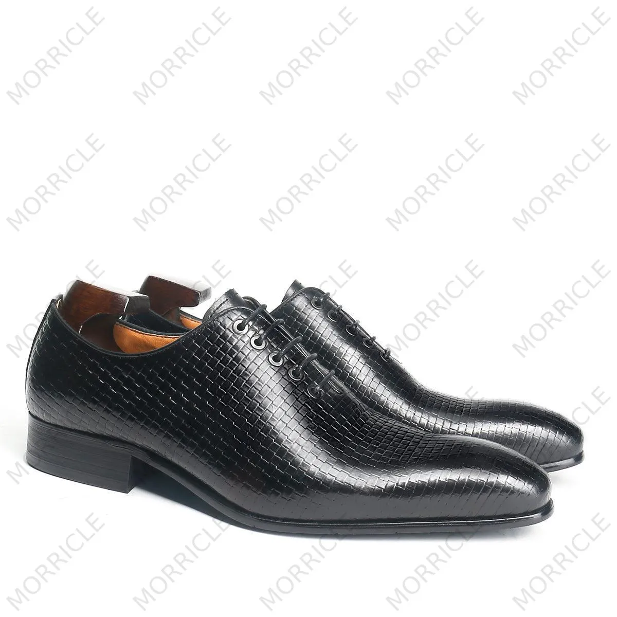 Woven Wholecut Oxford Shoes