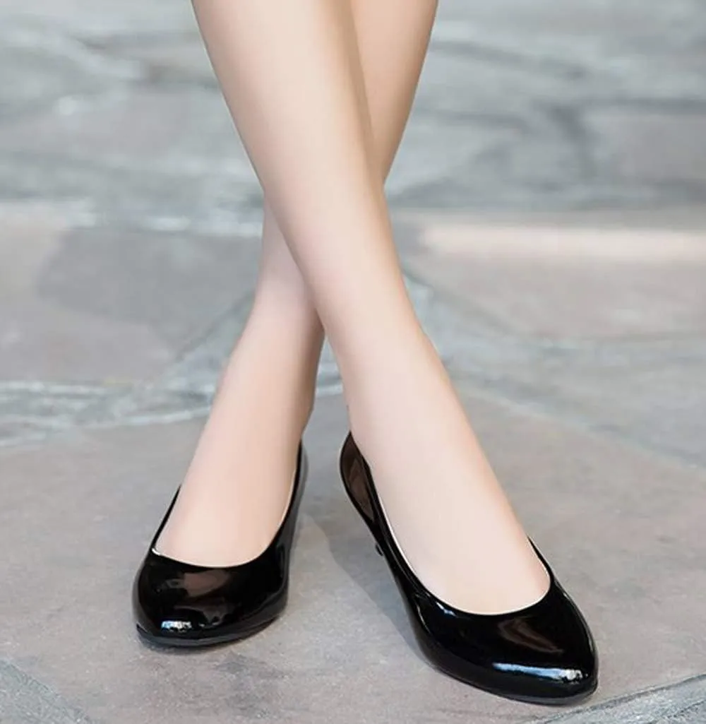 WUIWUIYU Womens Office Kitten Heels Pumps Slip On Evening Dress Work Cute Sexy Pump Shoes