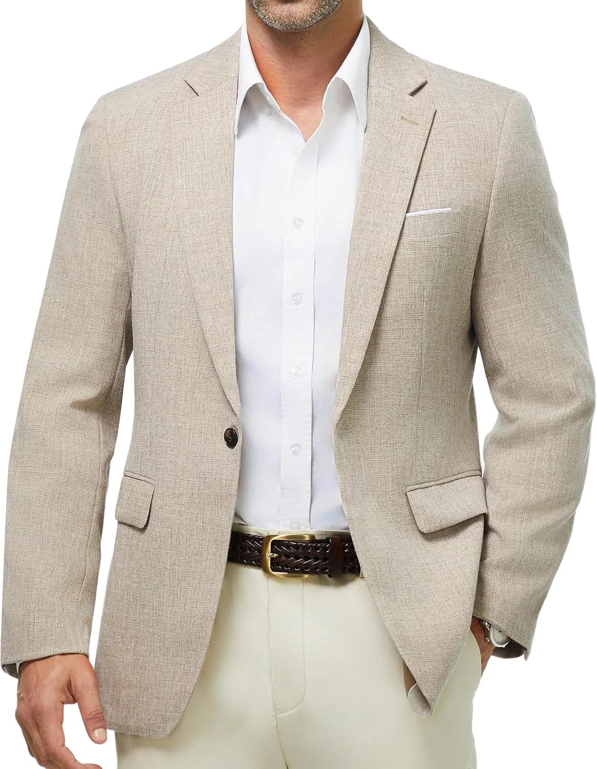 WULFUL Mens Casual Sport Coat Blazer Lightweight One Button Suit Jackets
