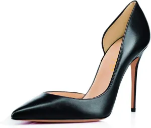 XYD Women Sexy High Heel Pumps Formal Event Closed Pointy Toe Slip-on D'Orsay Dress Office Shoes