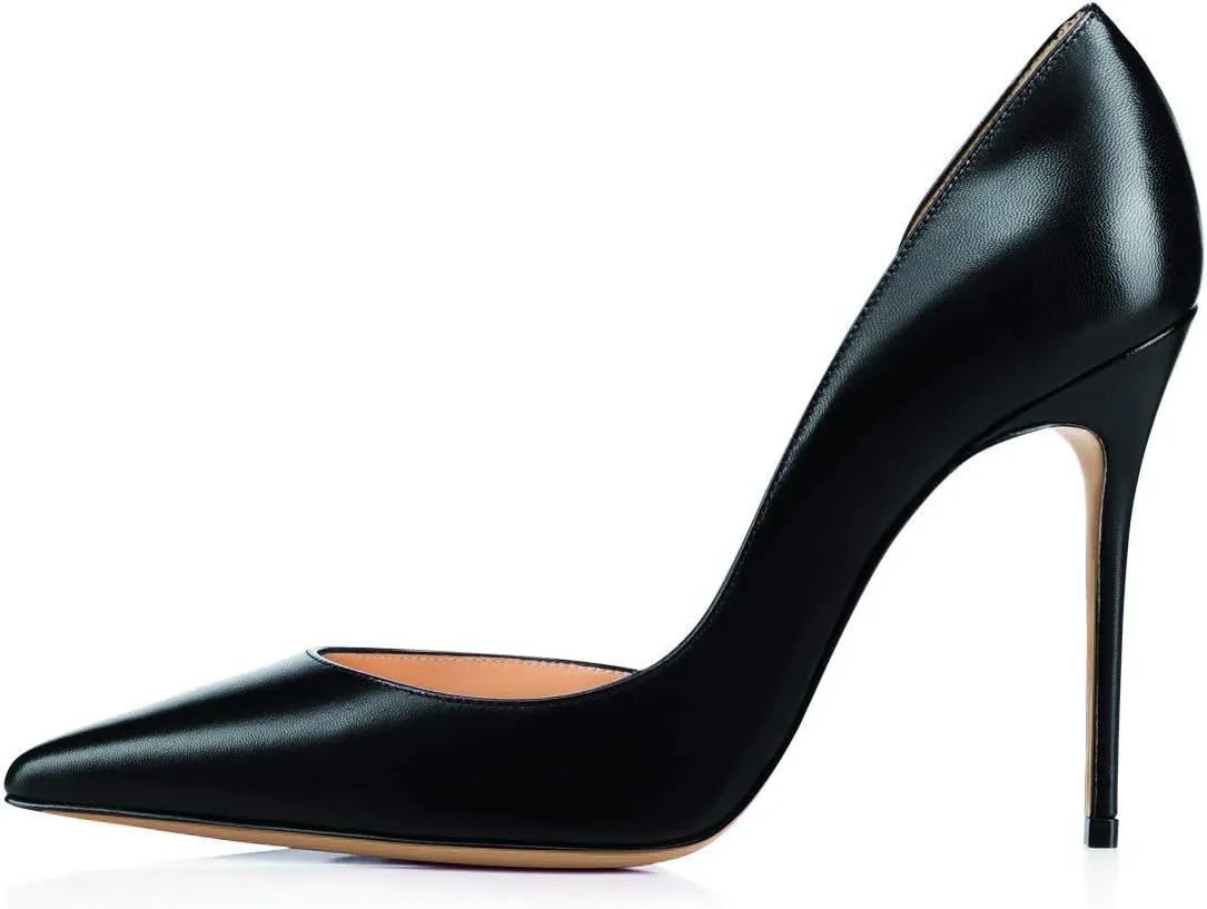 XYD Women Sexy High Heel Pumps Formal Event Closed Pointy Toe Slip-on D'Orsay Dress Office Shoes