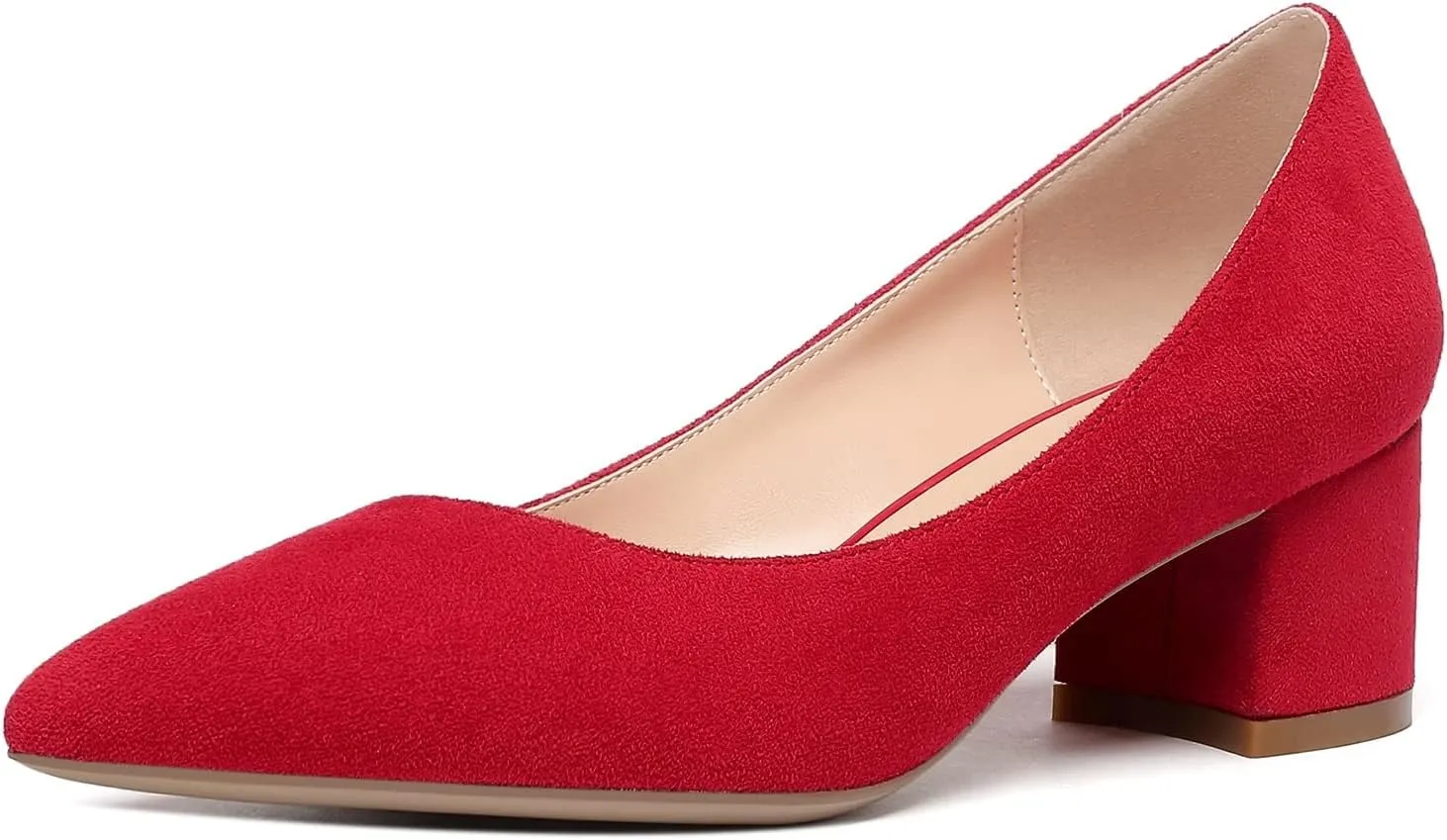 YODEKS Women's Closed-Pointed Toe Mid Block Heels Classic Pumps for Dating