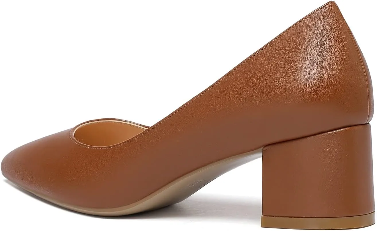 YODEKS Women's Closed-Pointed Toe Mid Block Heels Classic Pumps for Dating