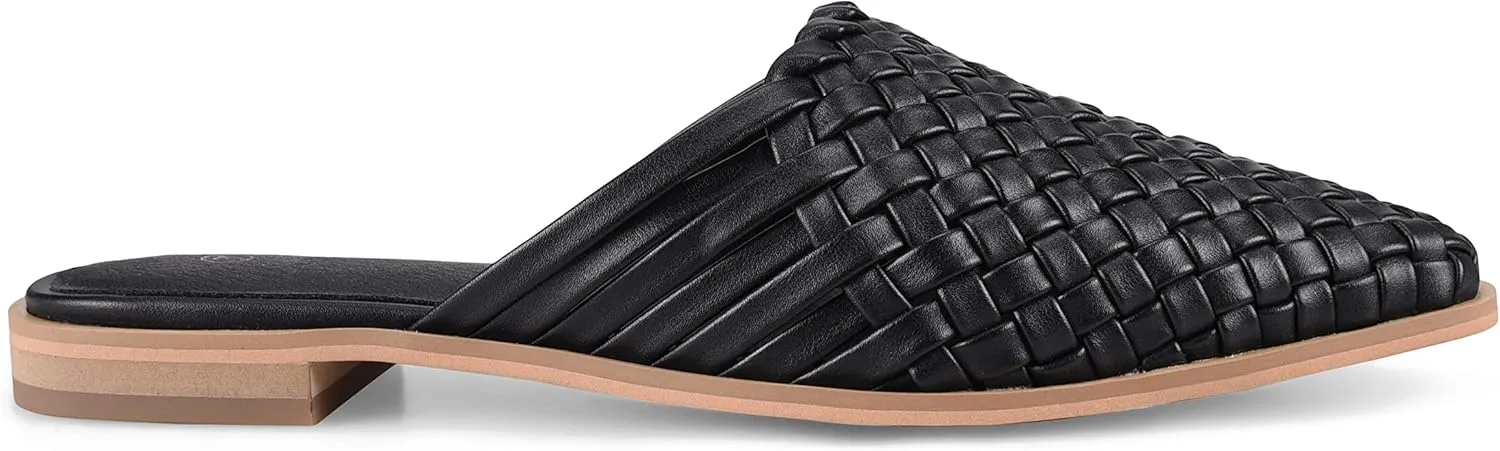 zero-sum Women's Closed Toe Flat Mules Braided Backless Slip-On Sandals Summer Loafer Casual Slides for Women