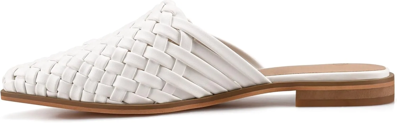 zero-sum Women's Closed Toe Flat Mules Braided Backless Slip-On Sandals Summer Loafer Casual Slides for Women