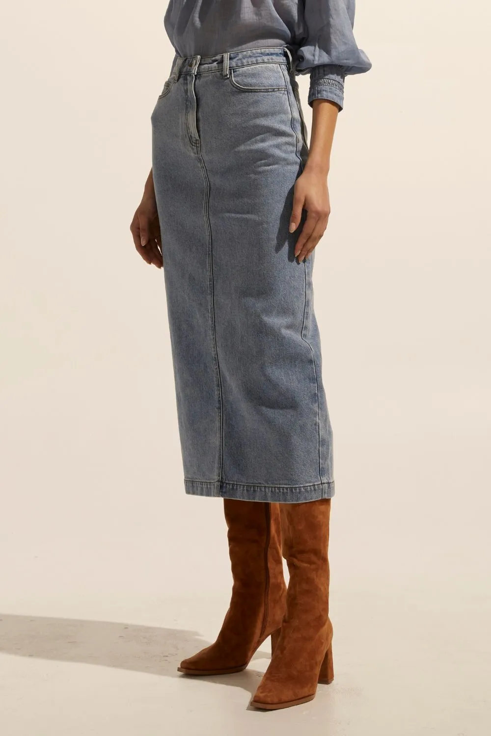Zoe Kratzmann Accord Skirt - Washed Denim